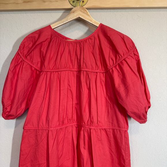 Women's Nasty Gal Back in a Mini Deep Pink Tiered Short Sleeve Dress Size 4 NEW - Picture 2 of 9